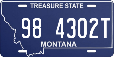 MT license plate 984302T