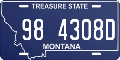MT license plate 984308D