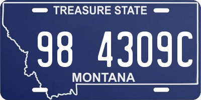 MT license plate 984309C