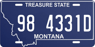 MT license plate 984331D