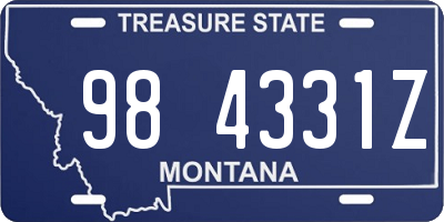 MT license plate 984331Z