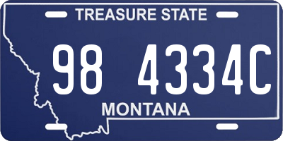 MT license plate 984334C