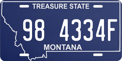 MT license plate 984334F