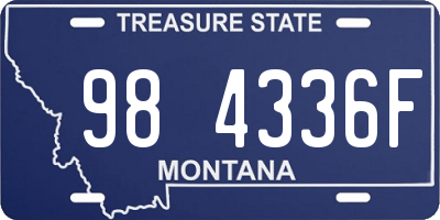 MT license plate 984336F