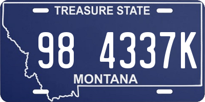 MT license plate 984337K