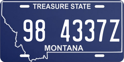 MT license plate 984337Z