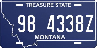 MT license plate 984338Z