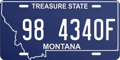 MT license plate 984340F