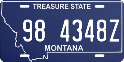 MT license plate 984348Z