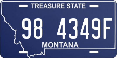 MT license plate 984349F