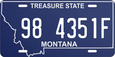 MT license plate 984351F