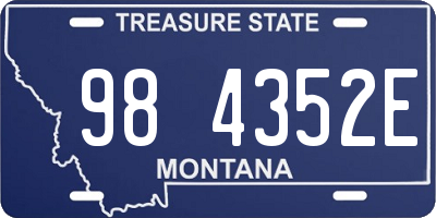 MT license plate 984352E