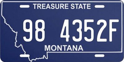 MT license plate 984352F