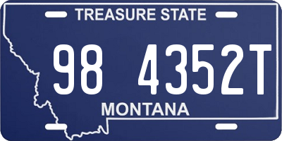 MT license plate 984352T