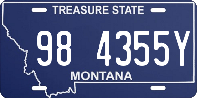 MT license plate 984355Y