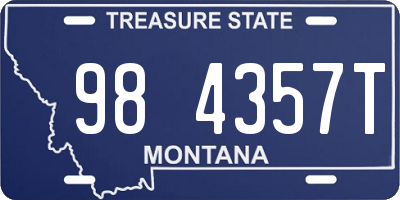 MT license plate 984357T