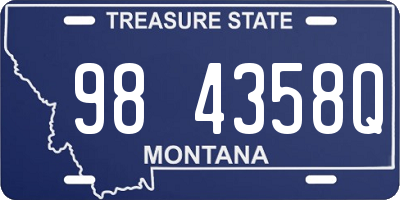 MT license plate 984358Q