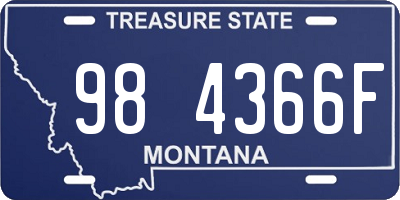 MT license plate 984366F