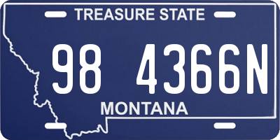 MT license plate 984366N