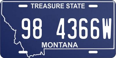 MT license plate 984366W