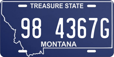 MT license plate 984367G