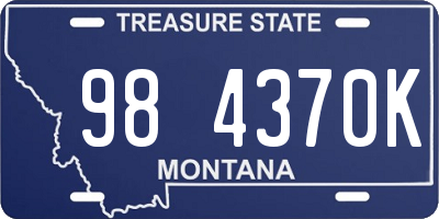 MT license plate 984370K