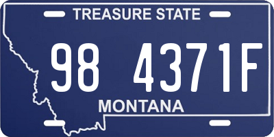 MT license plate 984371F