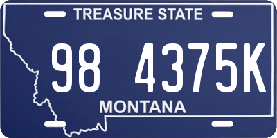 MT license plate 984375K