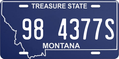 MT license plate 984377S