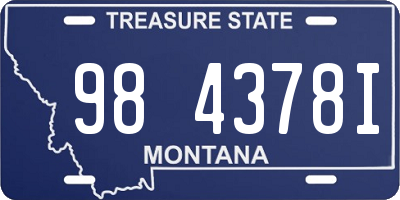 MT license plate 984378I