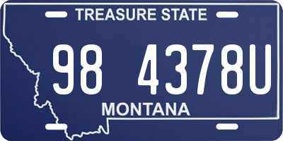 MT license plate 984378U