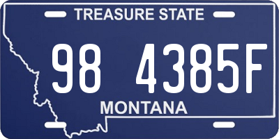 MT license plate 984385F