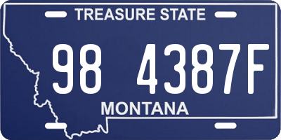 MT license plate 984387F