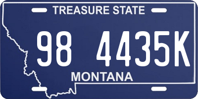 MT license plate 984435K