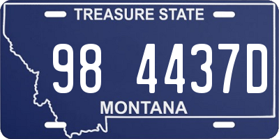 MT license plate 984437D