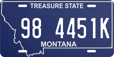 MT license plate 984451K