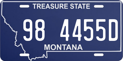 MT license plate 984455D