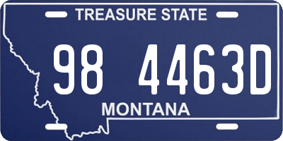 MT license plate 984463D