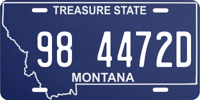 MT license plate 984472D