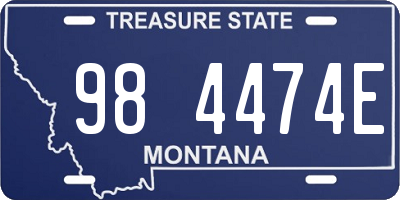 MT license plate 984474E