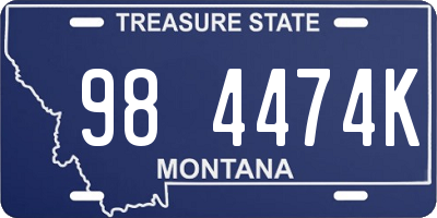 MT license plate 984474K