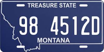 MT license plate 984512D