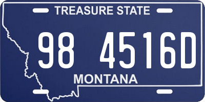 MT license plate 984516D