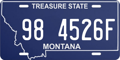 MT license plate 984526F