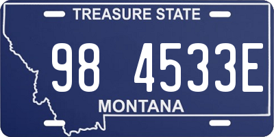 MT license plate 984533E