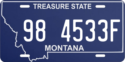 MT license plate 984533F