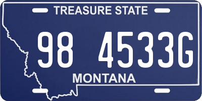 MT license plate 984533G