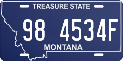 MT license plate 984534F