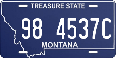 MT license plate 984537C