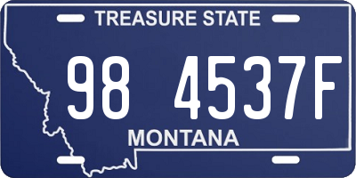 MT license plate 984537F